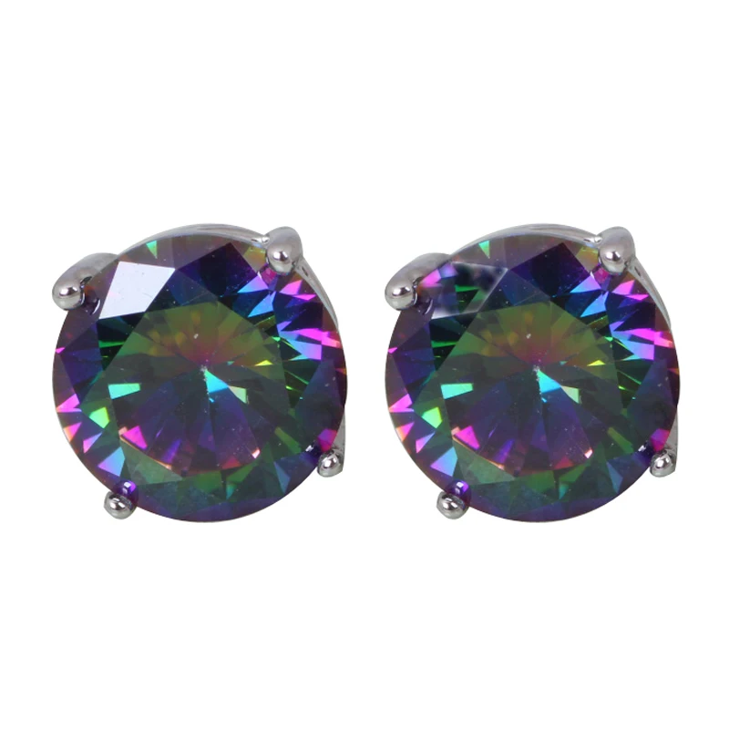 Женские серьги-гвоздики из серебра с цирконом | Украшения и аксессуары