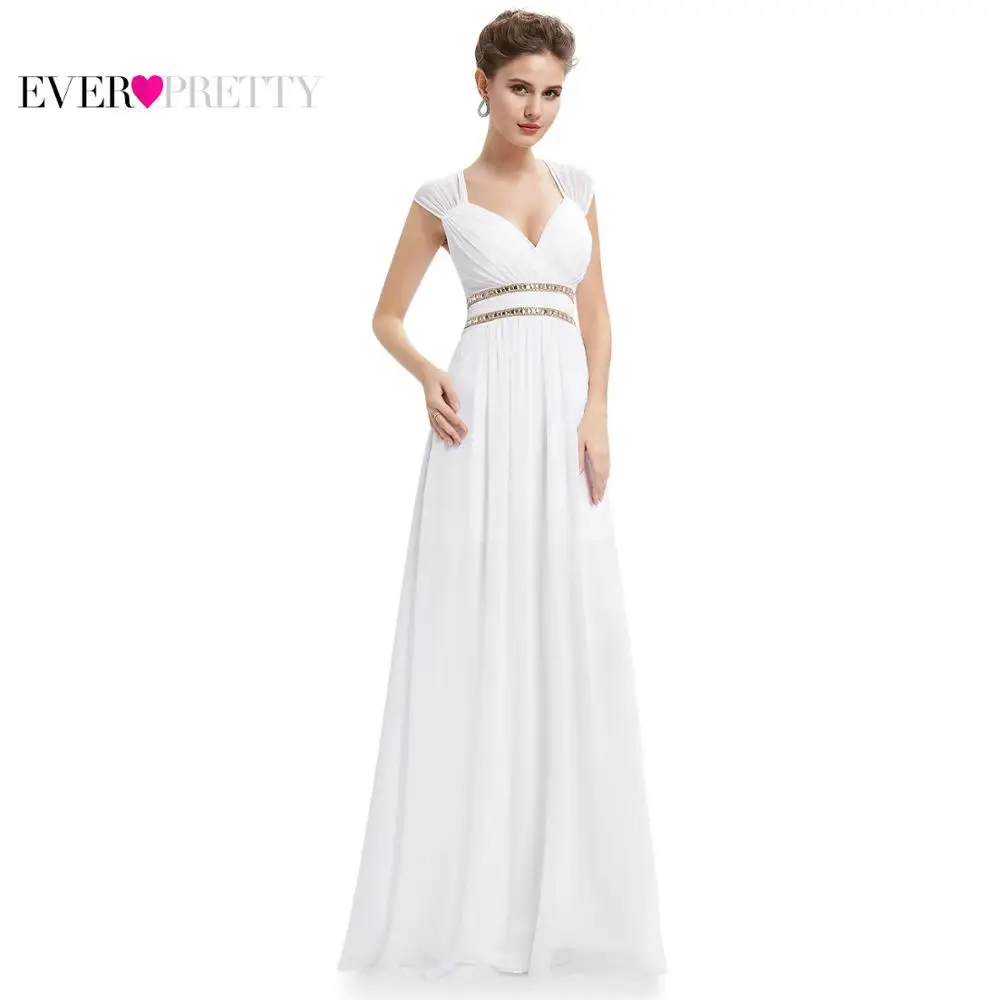 White Бордовые платья для выпускного вечера длинные XX79680PE Ever Pretty женские Формальные Элегантные праздничные платья для выпускного вечера шифоновые А-образные вечерние платья - Цвет: White