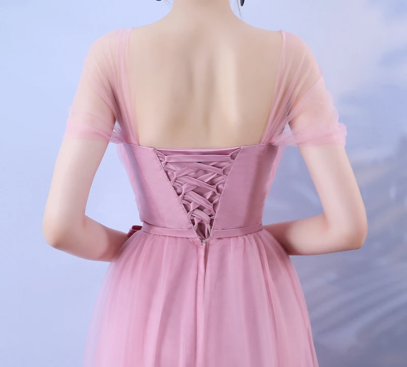 Beauty Emily, длинные платья подружек невесты,, розовые, трапециевидные, без рукавов, без бретелек, длина до пола, с открытыми плечами, вечерние платья для выпускного вечера