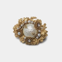 amorita boutique golden flower brooch vintage court exquisite pearl brooch