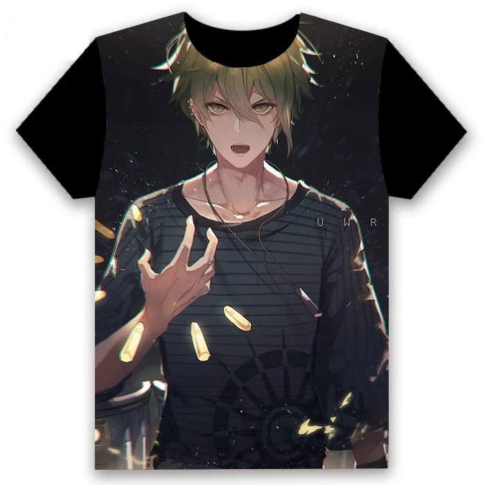 Футболка с аниме Danganronpa V3 Ouma Kokichi Komaeda Nagito, косплей, короткий рукав, унисекс, повседневная черная футболка, летние модные топы, крутые