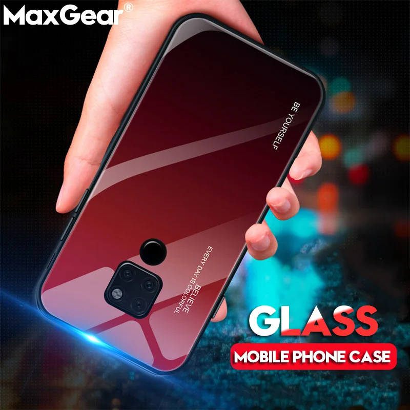 Luxury Gradient Tempered Glass Phone Case For Huawei P20 Mate 20 10 Pro Lite Cases On Nova 3 3i Hornor 8X Hard Shell Cover |