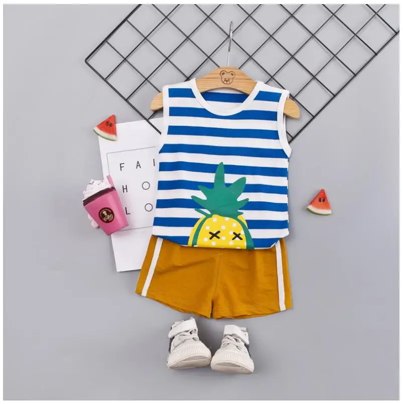 Комплекты летней одежды для маленьких мальчиков и девочек комплекты малышей с