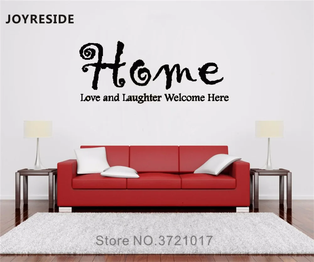 Joyestebe Home любовь и смех Наклейка на стену Виниловая Цитата Декор для дома гостиной