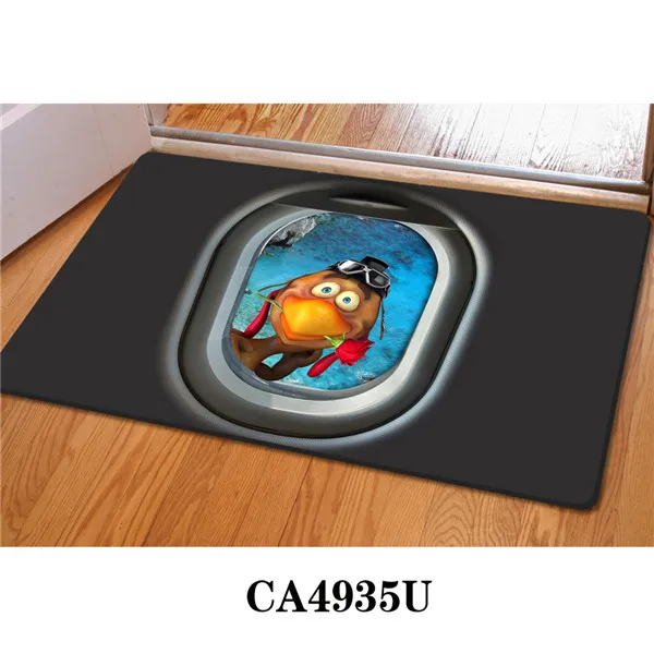 CA4935U HUGSIDEA Забавные 3D креативные Животные Жираф лягушка Печать Пола Ковры резиновые Добро пожаловать входная дверь коврик для гостиной кухни - Цвет: CA4935U