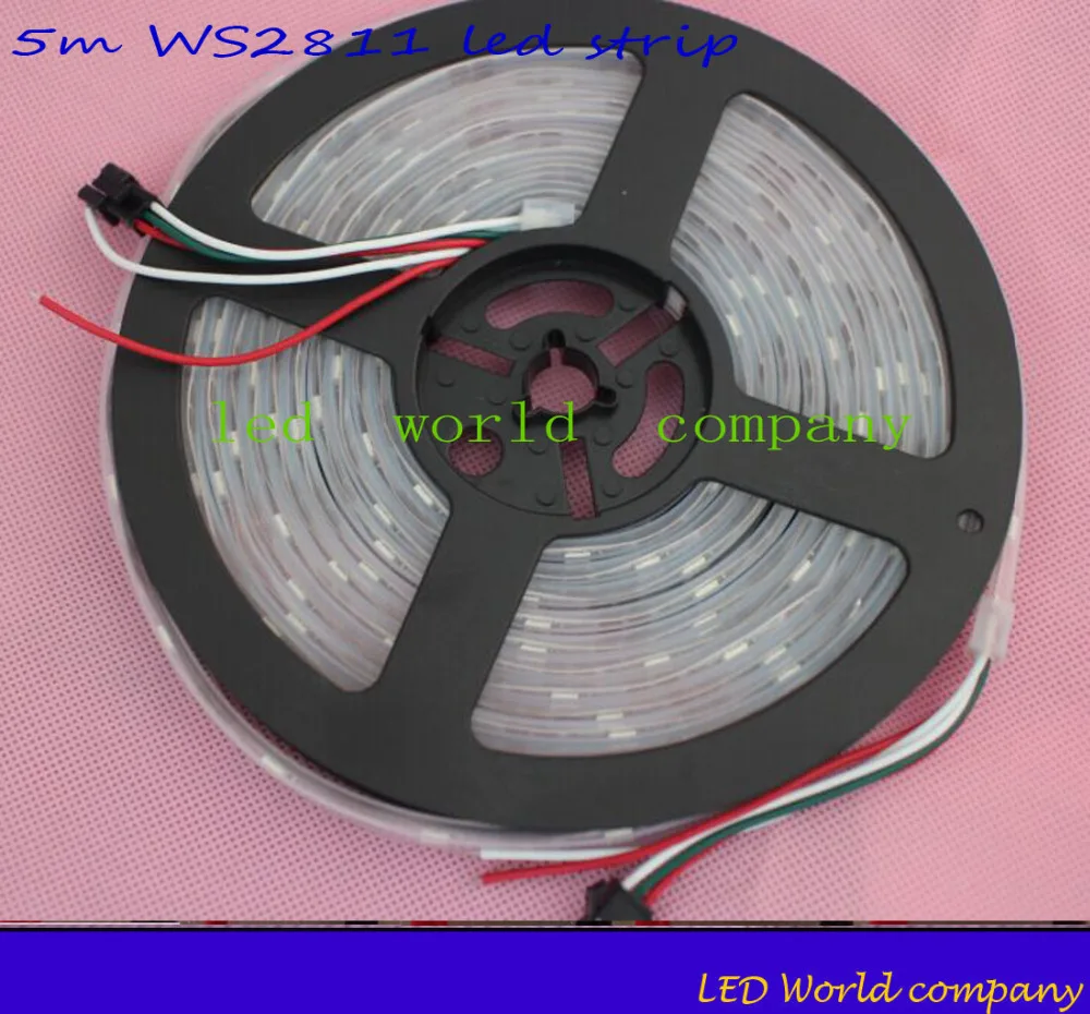 Светодиодная лента WS2811 5 м 30 светодиодов/м водонепроницаемая Ip67 ws2811 ic 12 в