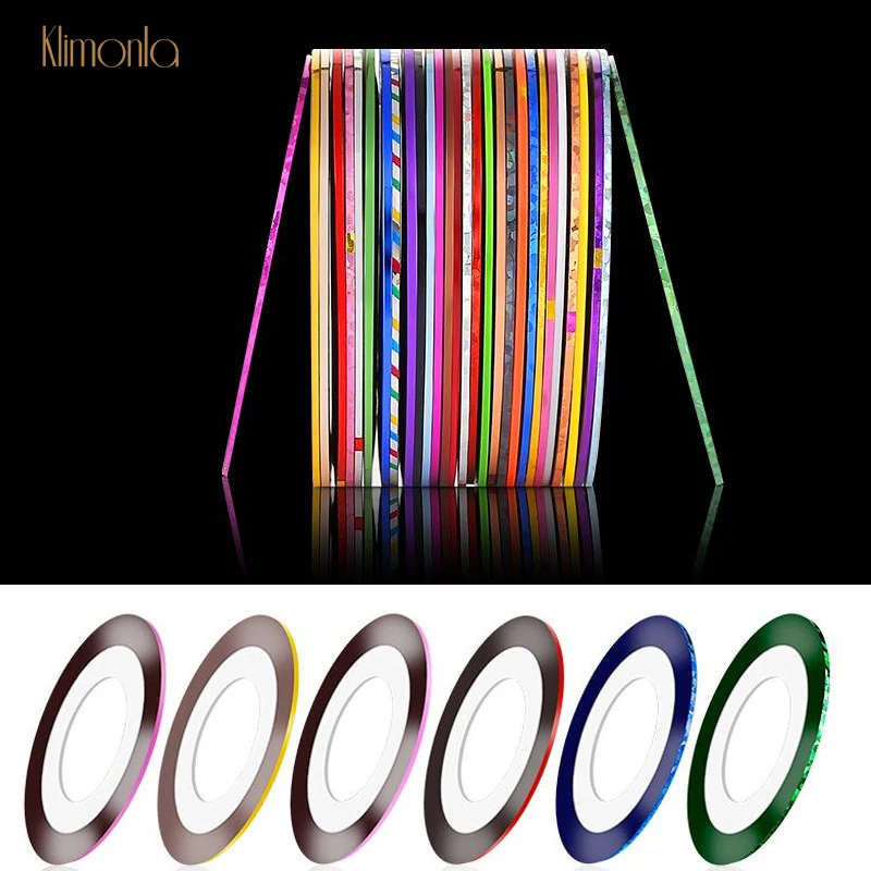 

New Laser Nail Rolls Striping Tape Line 20pcs/30pcs/40pcs/50pcs Mix Color Nail Sticker Decals UV Gel Nail Art Decoration Tips