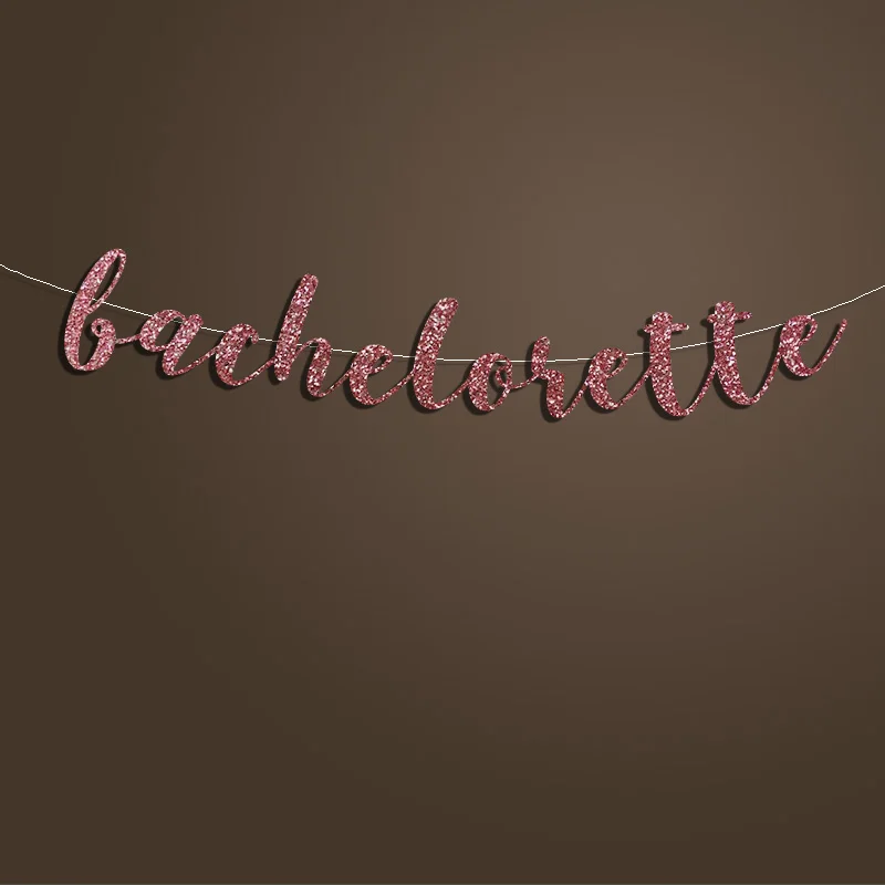 Золотой/Серебряный Блестящий курсивный баннер с буквенным принтом Свадебный