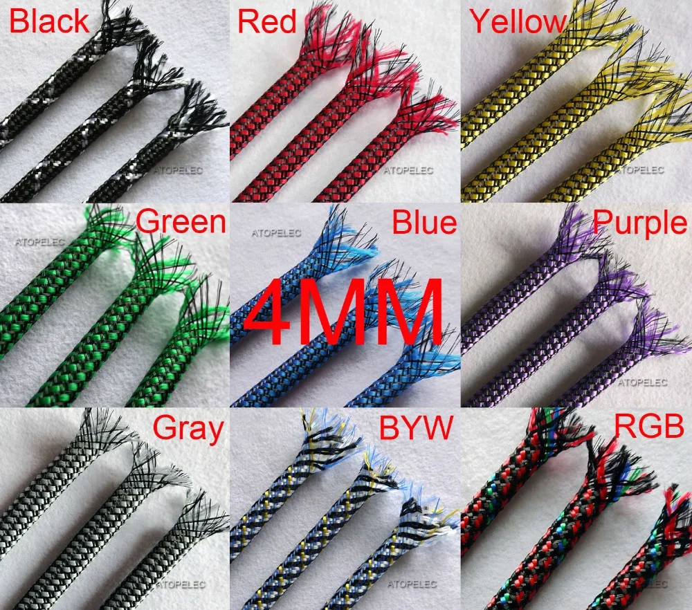 4 мм мягкая плетеная ПП хлопковая пряжа + ПЭТ расширяемая кабельная оболочка