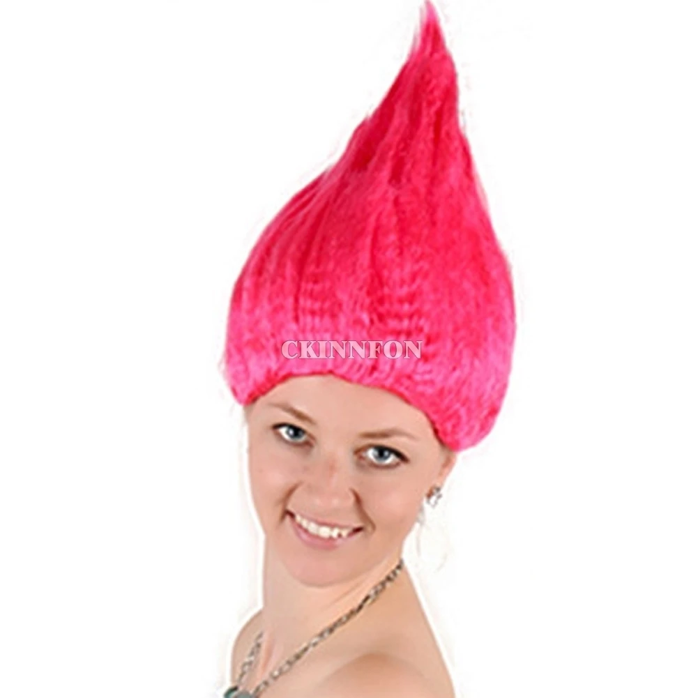 100 шт./лот с маковым принтом и рисунками троллей костюм парик для детей 36 см