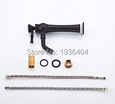 Античный латунный смеситель с черной отделкой в стиле ретро для раковины ванную