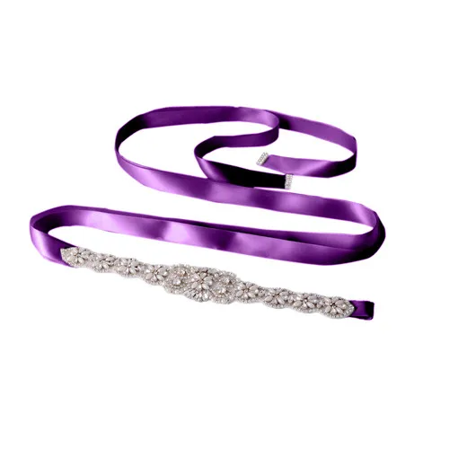 Purple TOPQUEEN S161 Свадебные ремни с кристаллами Свадебные аксессуары ремни для женщин Свадебное платье пояс для невесты - Цвет: Purple