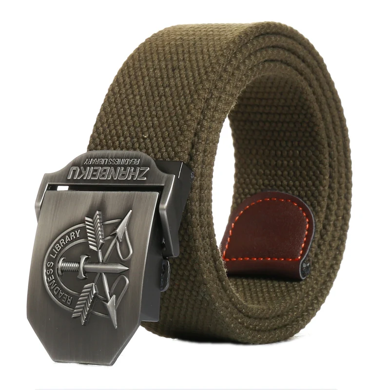 Мужской холщовый ремень LITTOX темно зеленый армейский тактический с драконом 2019|army