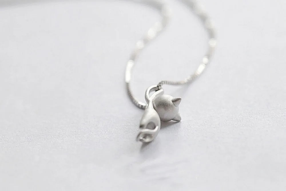 Ожерелье с милым котенком посеребренные Подвески кошкой ожерелье ювелирное