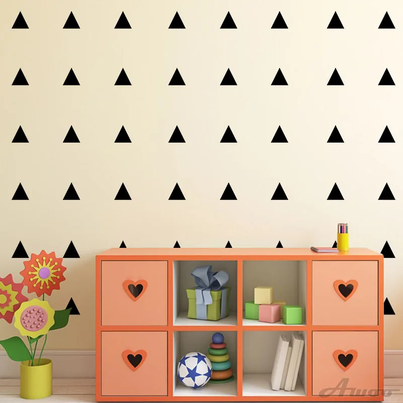 Cartoon Geometric triangle Wall Stickers Wallpaper PVC Waterproof Self Adhesive Art For Kids Bedroom Home Decor YQT099 | Дом и сад
