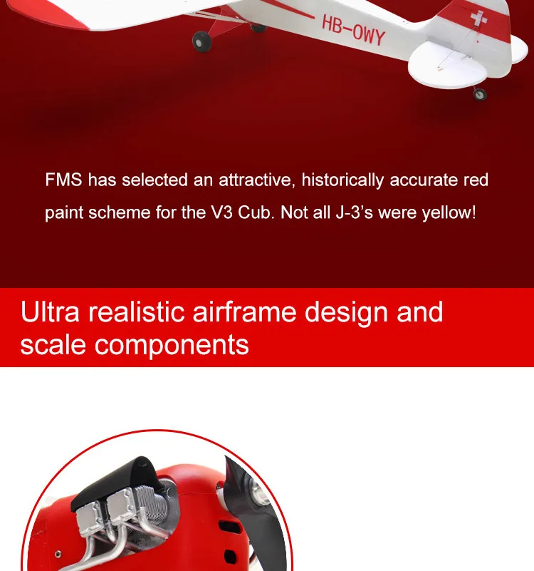 FMS 1400 мм 1,4 м J3 Cub Piper V3 красный тренажер для начинающих 3S(поплавки опционально) PNP RC самолет масштабная модель самолета авион J-3