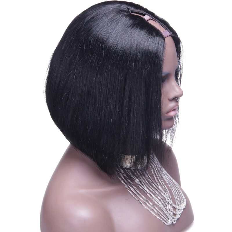 Волосы LUFFYHAIR Боб U образные парики бразильские волосы Remy короткие прямые