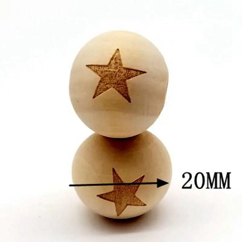 10PCS/set 20mm Laser engraving Wooden beads Natural wooden teeth make jewelry handmade DIY |