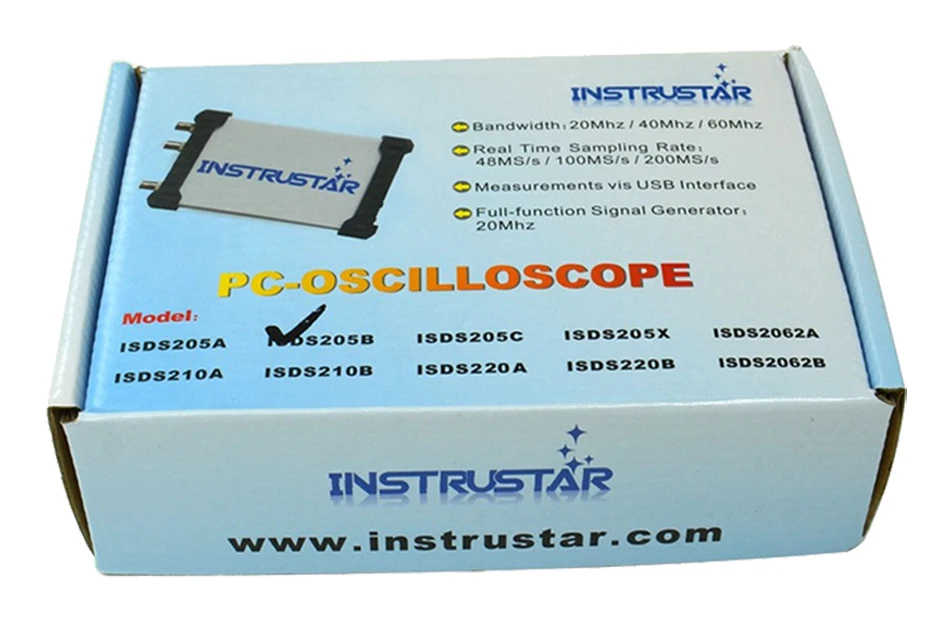 INSTRUSTAR ISDS205B ПК на основе USB/анализатор спектра/DDS/развертки/регистратор данных/цифровой осциллограф