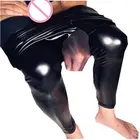 Новинка Осень-зима 2018, мужские сексуальные кожаные штаны, вельветовые толстые теплые штаны из искусственной кожи, колготки