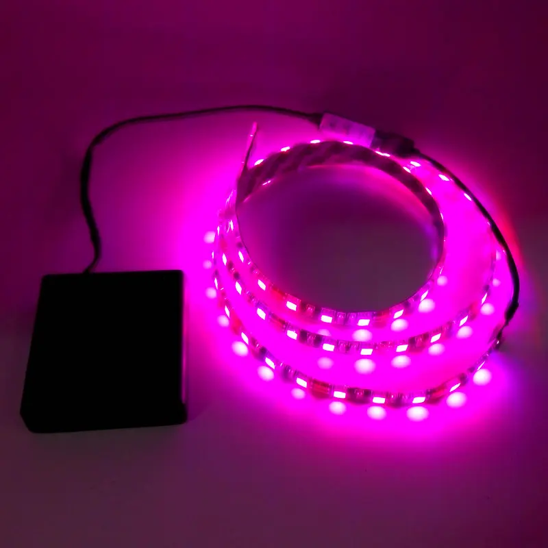 Светодиодная лента на батарейках 5050 RGB черная печатная плата IP20/IP65