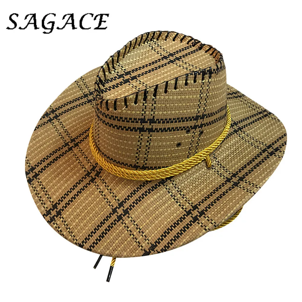 SAGACE шляпа Мужская охотничья ковбойская соломенная летняя женская унисекс