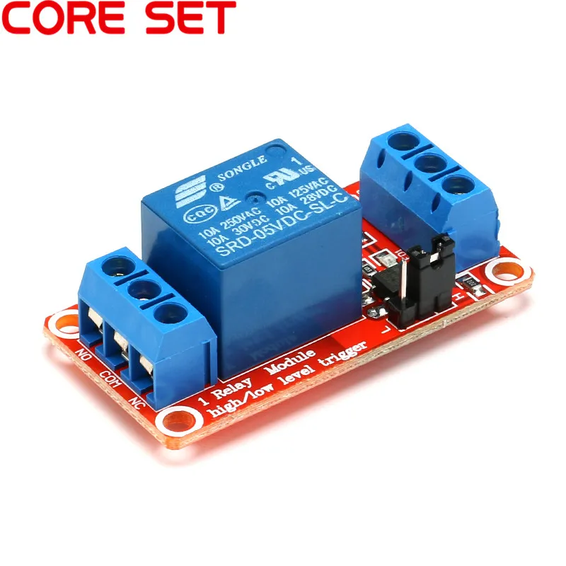 Один 1 канал 5 В релейный модуль щит с опора для оптопары высокого и низкого уровня