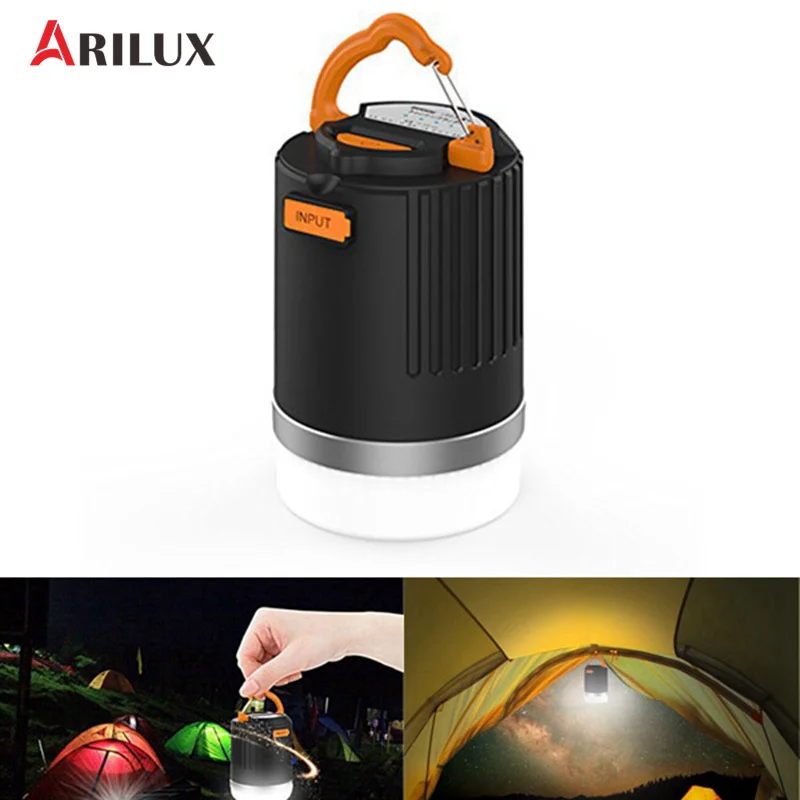 ARILUX 440 люмен портативный Открытый Отдых фонари универсальный LED-вспышка USB с возможностью зарядки с 10400 мАч запасные аккумуляторы для телефонов фонарь кемпинговый фонарь фонарь для кемпинга фонарь кемпинговый