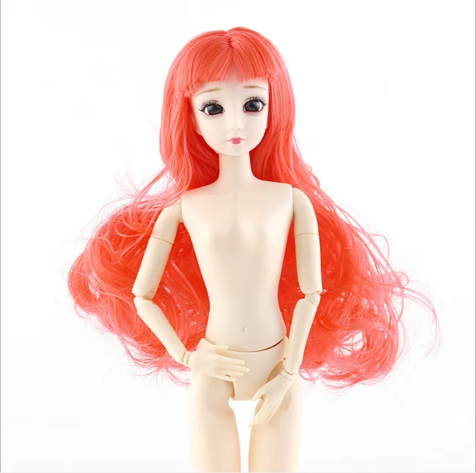 Аксессуары для куклы BJD, голова 3D, голубые и фиолетовые глаза, кудри, прямые волосы, женское обнаженное тело, для 1/6, кукла BJD, подарок для девочки, голова