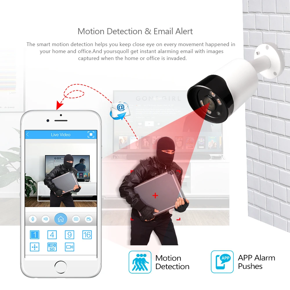 LOOSAFE 4 канала CCTV система безопасности наружная IP камера POE P2P HD инфракрасная