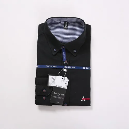 A5801black Sergio K Dudalina Мужская рубашка оксфорд рубашка мужская рубашка с длинными рукавами Мужская одежда Slim Fit Повседневная мужская рубашка - Цвет: A5801black