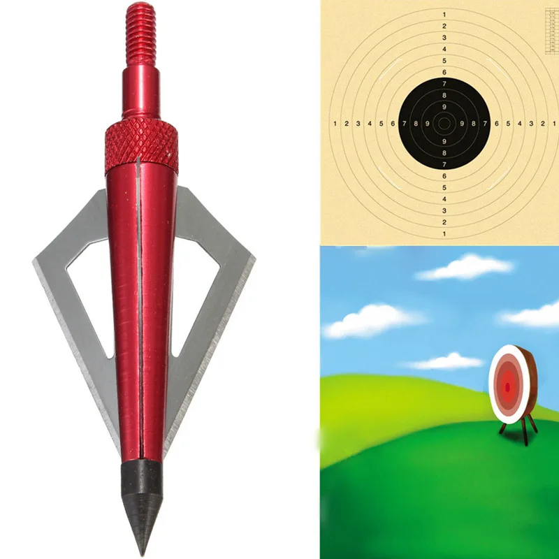 6 шт. широкие наконечники для стрельбы из лука с кровяным бегунком 100 зерна и охоты