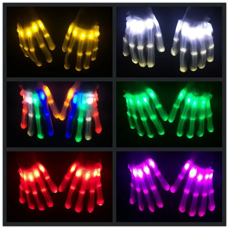 New LED Light Gloves Flashing Finger Glow Mittens For Xmas Dance KTV Bar Party Fun Wholesale CSV File Accept|Мужские перчатки| |