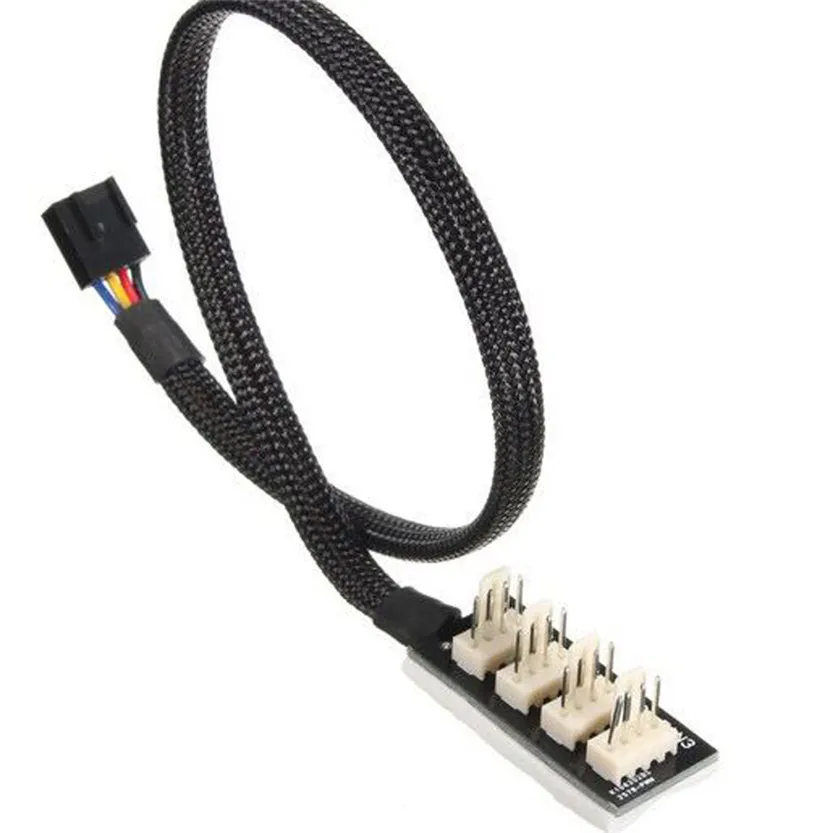 Del JBtek все черные рукава 4 полосный разветвитель pwm концентратор для 12V вентиляторы