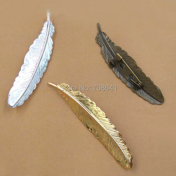 53x12 мм Ретро пустые булавки для задней панели стразы брошь в форме пера рамка