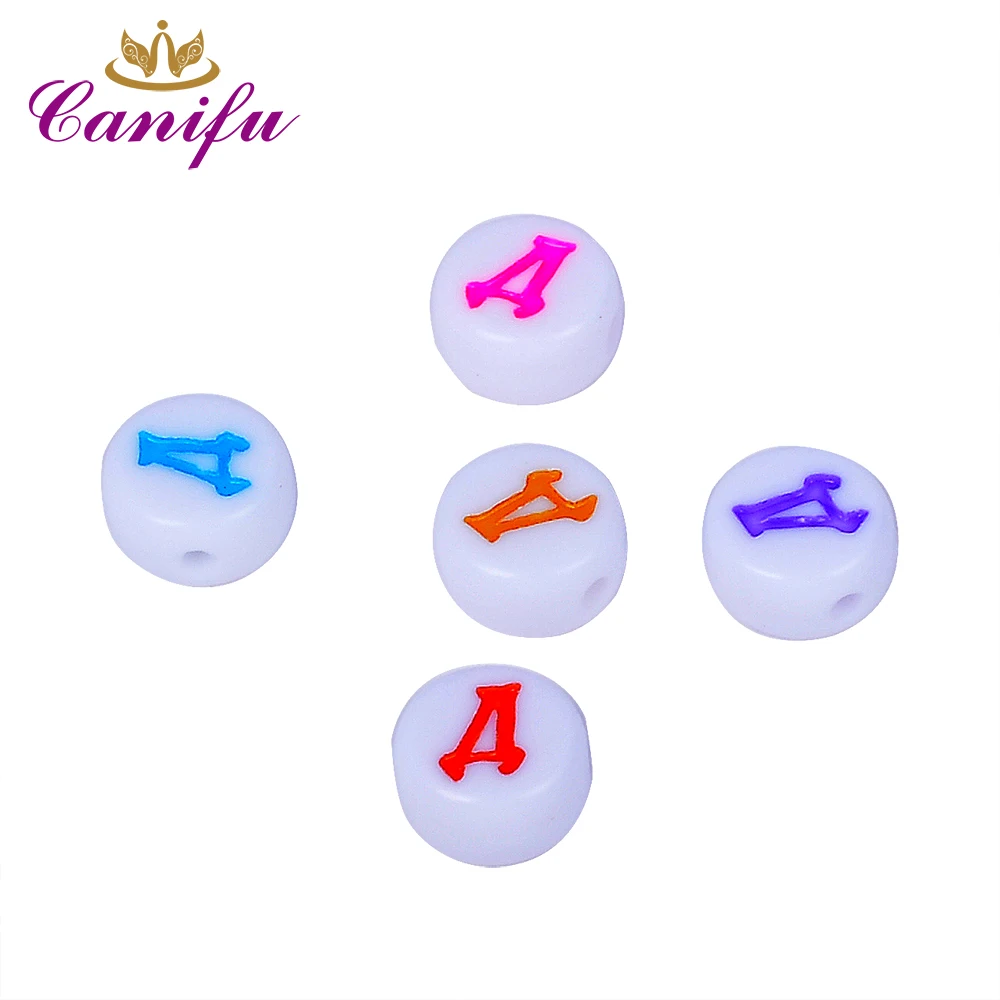 Canifu 4*7 мм случайные смешанные белые разноцветные русские буквы Алфавит Акриловые