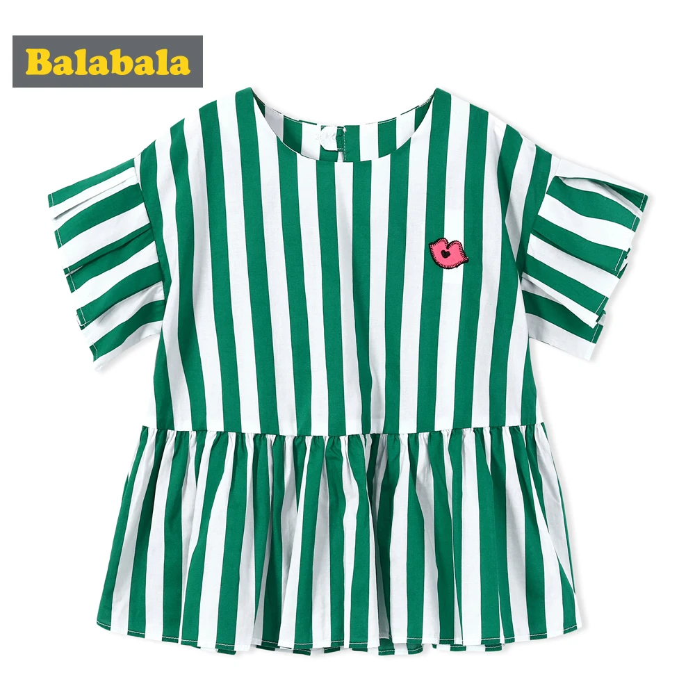 Balabala/2018 летняя детская одежда модные рубашки с коротким рукавом для девочек