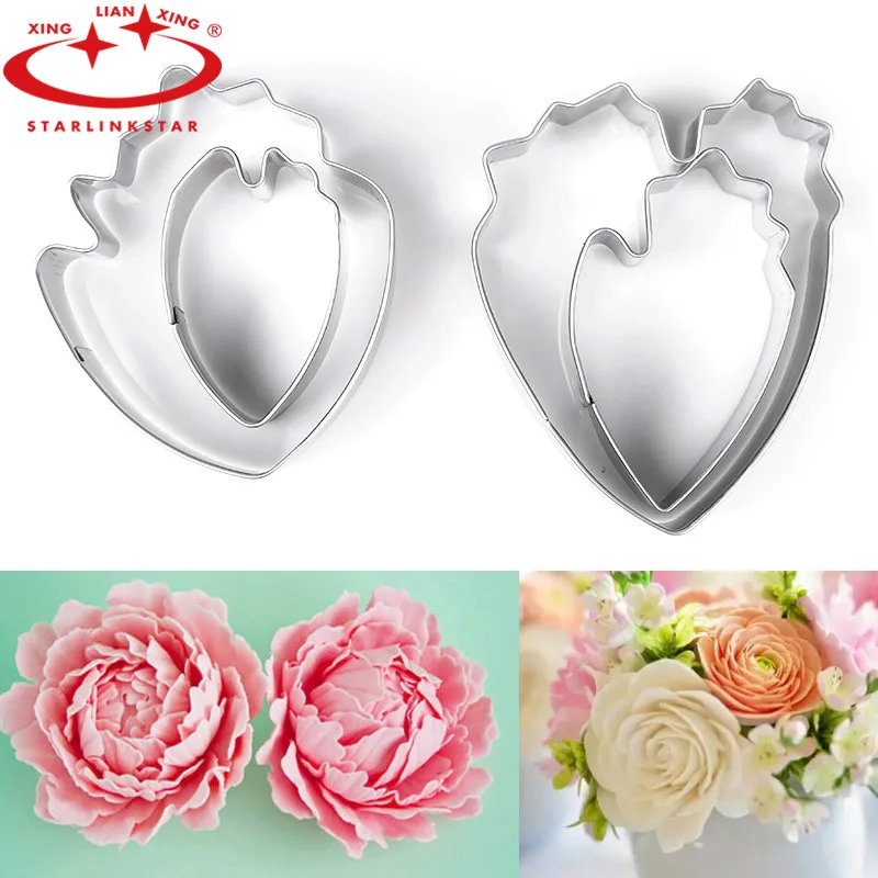 4 6 шт./лот 3D красивый цветок торт форма из нержавеющей стали Пион каплеобразный