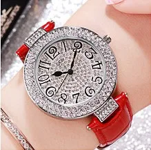 silver red Новые модные женские часы с большим циферблатом, стразы, женские часы, роскошный женский браслет, кварцевые часы, часы, reloj mujer, Прямая поставка - Цвет: silver red