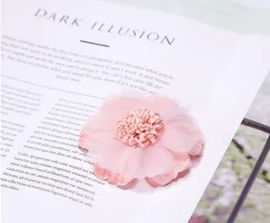 pink 20 шт./партия Элегантная мода двойной лепесток цветок патч ручной работы свадебные кружевные аксессуары украшение аппликация на одежду D691 - Цвет: pink
