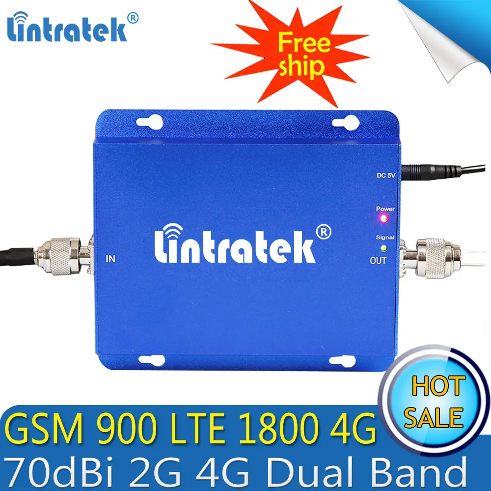Lintratek 2G 1800 ретранслятор 4g GSM 900 LTE усилитель сигнала мобильного телефона 70дБ