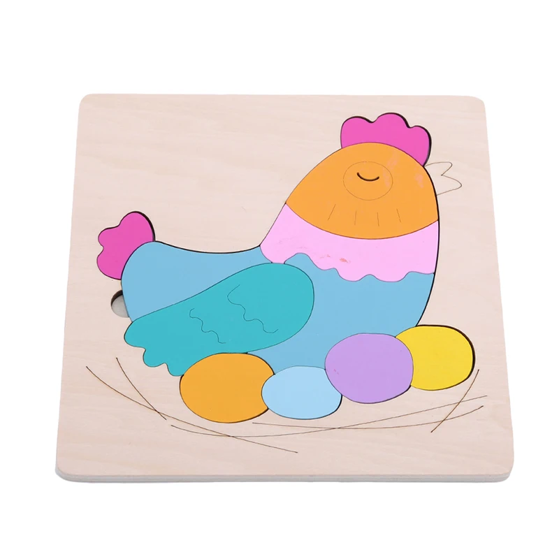 1 Набор игрушек-пазлов с забавными рисунками животных деревянные 3D пазлы для