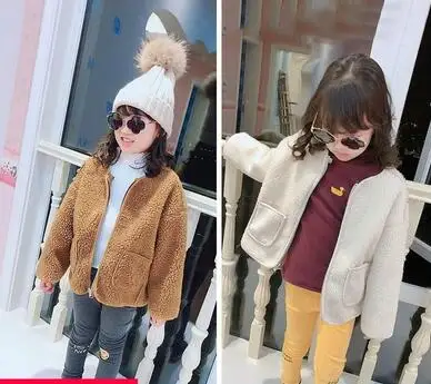 MLXSLKY/детская одежда 2019 г. детское однотонное пальто с мехом Новое Детское зимнее