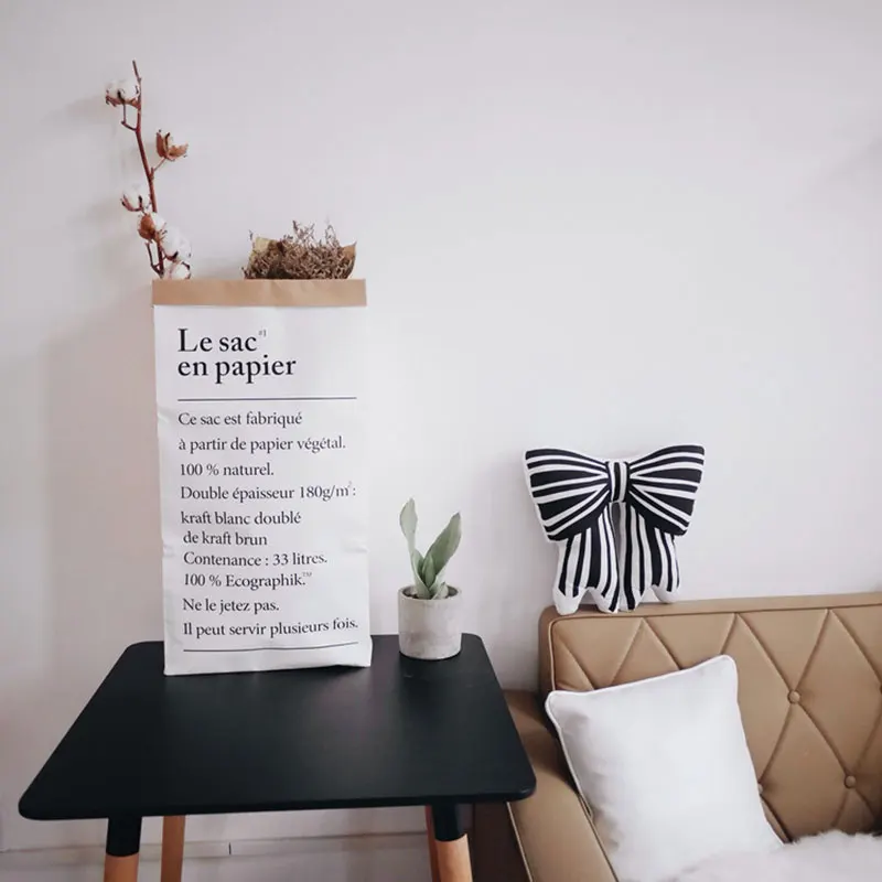 Коричневый бумажный мешок сумки для хранения дома Органайзер крафт Ящики и