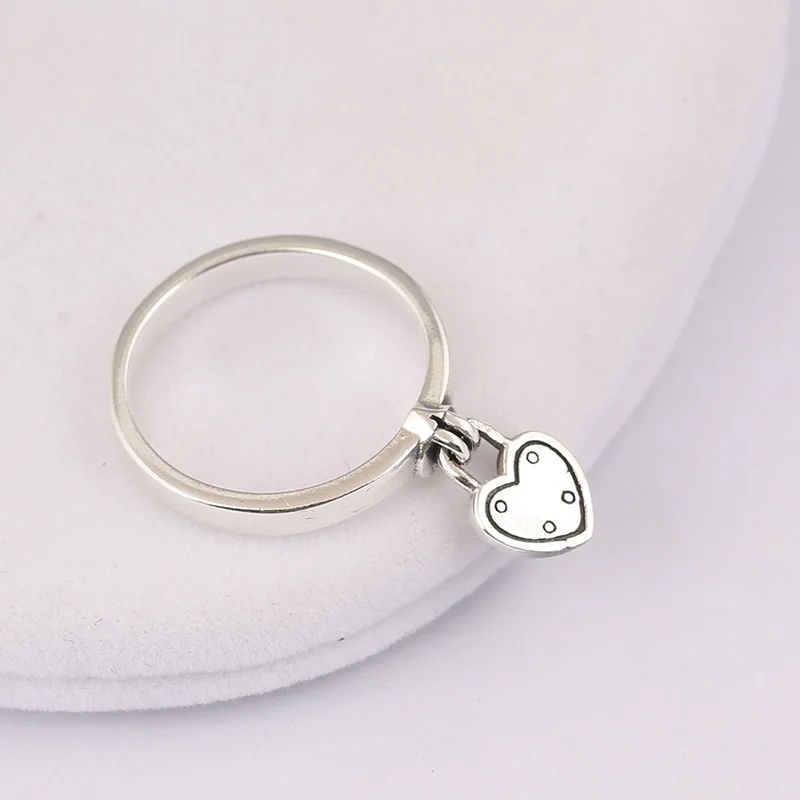 Genuine 925 sterling Silver Love Lock Pendant Ring Compatible with European Jewelry | Украшения и аксессуары