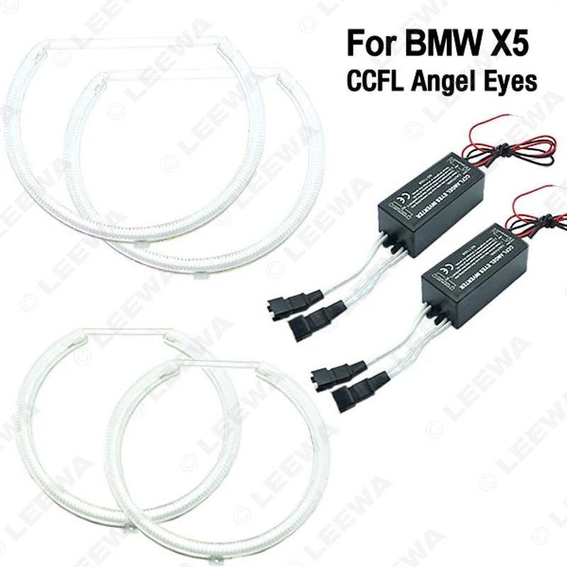 LEEWA 4x Автомобильная фара CCFL глаза ангела свет гало кольца комплекты для BMW X5(E53) DRL