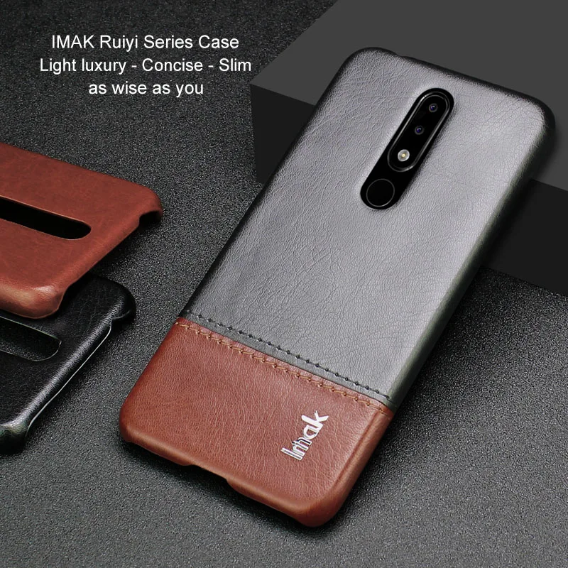 IMAK Для Nokia X5 чехол PC + PU для 5 1 Plus 86 &quot роскошная задняя крышка тонкий телефона