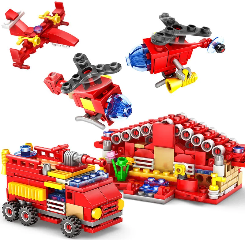 16 в 1 пожарный отдел штаб Legoings DIY строительные блоки комплект игрушки для детей