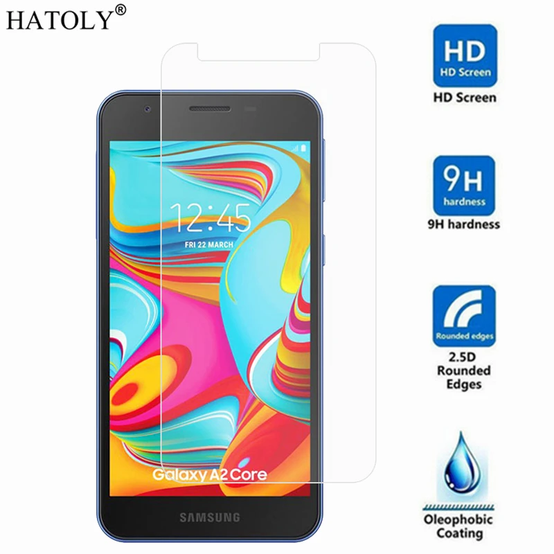 2 шт Для samsung Galaxy A2 Core glass для samsung Galaxy A2 Core Закаленное стекло пленка для экрана протектор для samsung Galaxy A2 Core