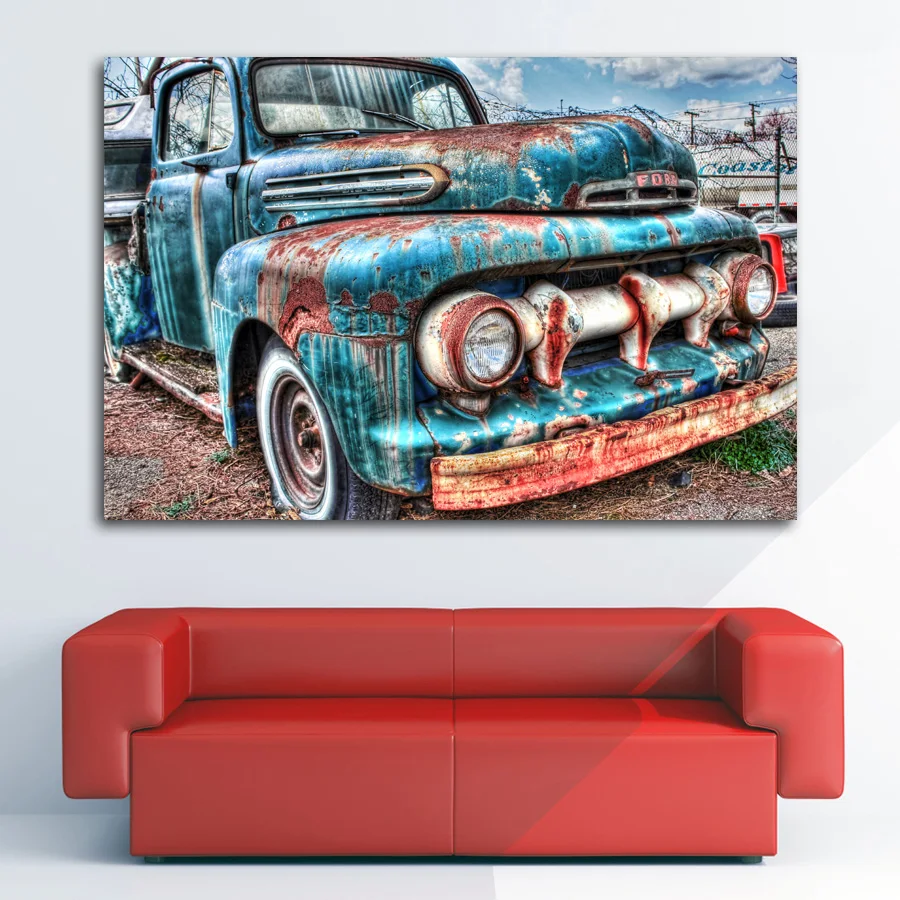 Wall Art Плакаты пикап Ретро автомобиля старых автомобилей фоновый рисунок